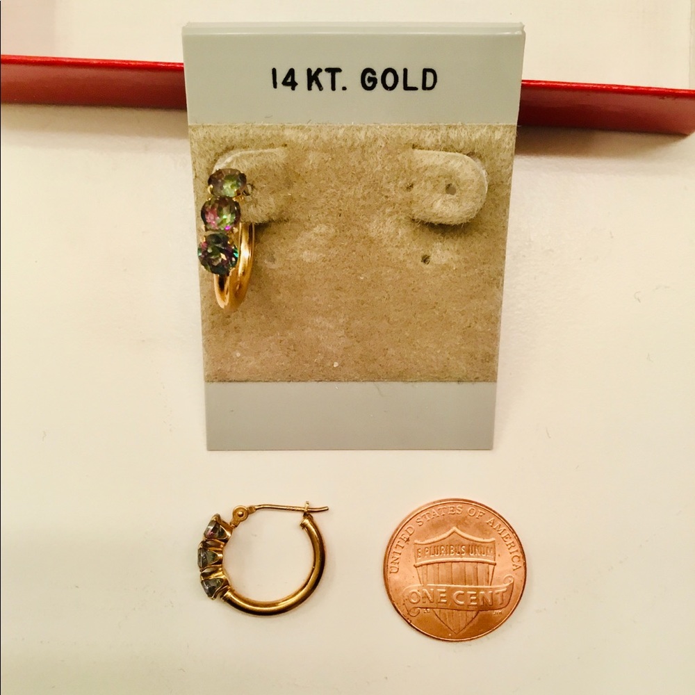 14k Gold Mystic Topaz Earrings